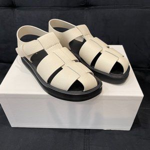 THE ROW fisherman leather sandals 37.5 ivory